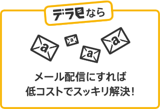 メール配信にすれば低コストでスッキリ解決！